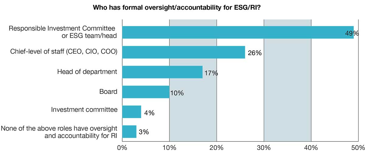who has formal oversight / accountability for ESG / RI